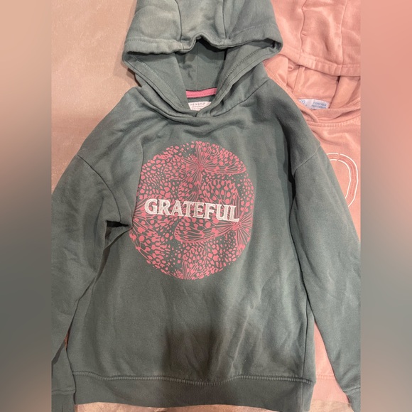 Primary Forest Green and Soft Pink Kids Hoodies - Picture 3 of 6